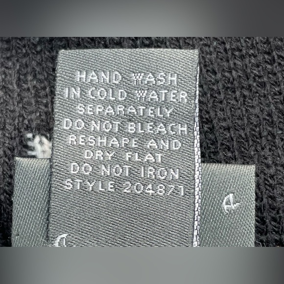 Dots Knit Long Sleeveless Cardigan Cross Sweater | Black | Size Small - Picture 6 of 8